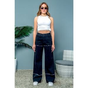 Skinny Fries Jeans Women's Super High Rise Baggy Wide Leg Jeans Size 0 (24/32)